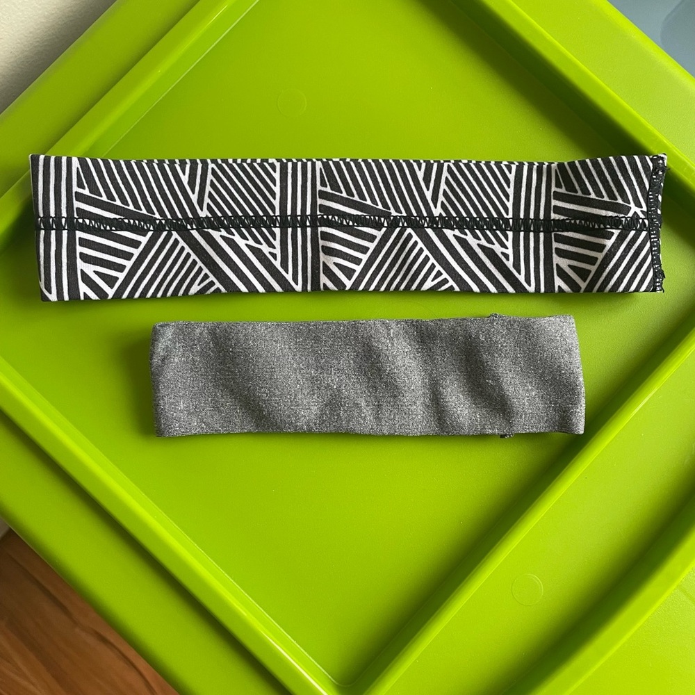Black and White Geometric Headband Set